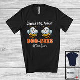 MacnyStore - Personalized Show Me Your Boo Bees; Happy Halloween Boo Ghost Boobs; Women Custom Name T-Shirt