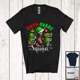 MacnyStore - Personalized Sixth Grade Elf Squad; Merry Christmas Custom Name Teacher Students; X-mas T-Shirt