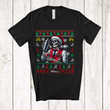 MacnyStore - Personalized Skeleton Bartender; Lovely Christmas Custom Name Santa Bartender; Sweater Family T-Shirt