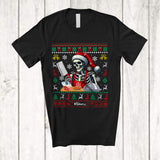 MacnyStore - Personalized Skeleton Chef; Lovely Christmas Custom Name Santa Skeleton Chef; Sweater Family T-Shirt