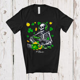 MacnyStore - Personalized Skeleton Playing Game; Fantastic St. Patrick's Day Shamrocks; Custom Name Gamer T-Shirt