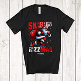 MacnyStore - Personalized Skibidi Rizzmas; Joyful Christmas Custom Name Santa Playing Roller Skates; Family T-Shirt