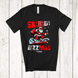 MacnyStore - Personalized Skibidi Rizzmas; Joyful Christmas Custom Name Santa Playing Surfing; Family T-Shirt