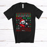 MacnyStore - Personalized Sleep All Day For Christmas; Lovely Custom Name Santa Panda Lazy Sleepy; Sweater T-Shirt