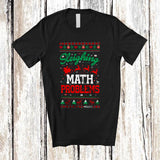 MacnyStore - Personalized Sleighing Math Problems; Joyful Christmas Sweater Sleigh; Custom Name Teacher T-Shirt