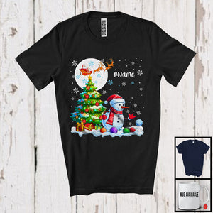 MacnyStore - Personalized Snowman Playing Bocce Ball Team; Joyful Christmas Custom Name Sport Player T-Shirt