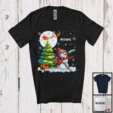 MacnyStore - Personalized Snowman Playing Disc Golf Team; Joyful Christmas Custom Name Sport Player T-Shirt