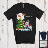 MacnyStore - Personalized Snowman Playing Hockey Team; Joyful Christmas Custom Name Sport Player T-Shirt