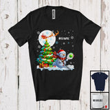 MacnyStore - Personalized Snowman Playing Tennis Team; Joyful Christmas Custom Name Sport Player T-Shirt