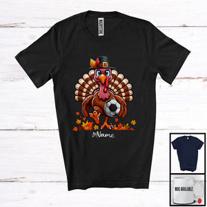 MacnyStore - Personalized Soccer Ball Turkey; Joyful Thanksgiving Custom Name Sport Player Team T-Shirt