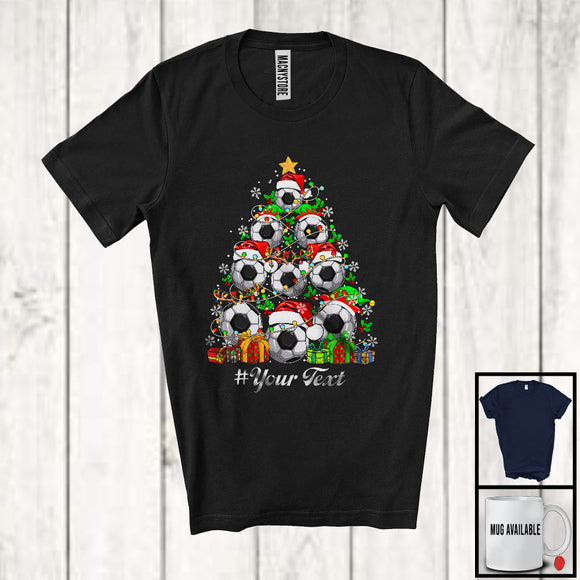 MacnyStore - Personalized Soccer Equipment Christmas Tree; Merry X-mas Custom Text Sport Player T-Shirt