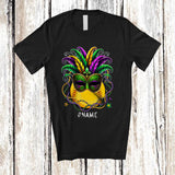 MacnyStore - Personalized Softball Wearing Mask; Amazing Mardi Gras Beads; Custom Name Sport Player Team T-Shirt