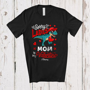 MacnyStore - Personalized Sorry Ladies Mom Is My Valentine; Joyful Custom Name T-Rex Boys; Hearts Family T-Shirt