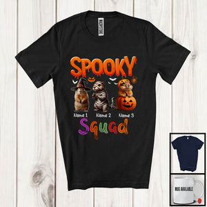 MacnyStore - Personalized Spooky Squad; Adorable Halloween Custom Name Three Gopher; Wild Animal T-Shirt