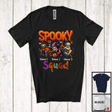 MacnyStore - Personalized Spooky Squad; Horror Halloween Custom Name Three Sloth Witch Mummy T-Shirt