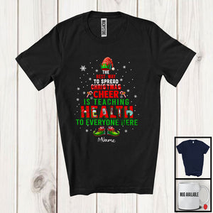 MacnyStore - Personalized Spread Christmas Cheer Is Teaching Health; Joyful Custom Name Health Teacher T-Shirt