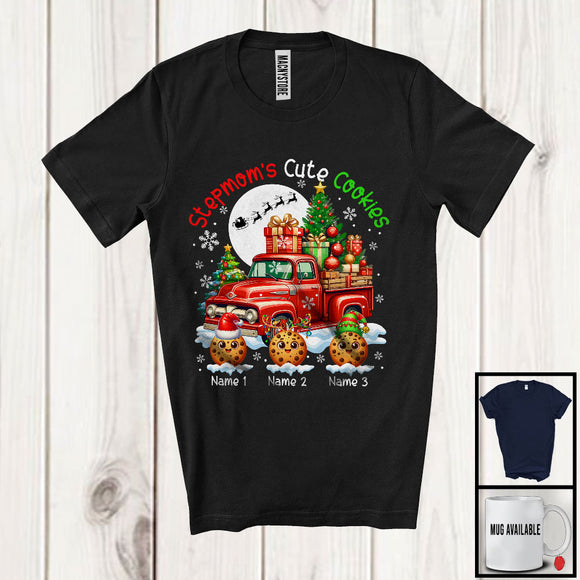 MacnyStore - Personalized Stepmom's Cute Cookies; Joyful Christmas Custom Name Pickup Truck; Family T-Shirt