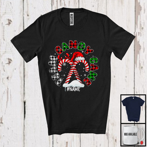 MacnyStore - Personalized Team Candy Cane; Humorous Santa Candy Canes; Custom Name Family T-Shirt