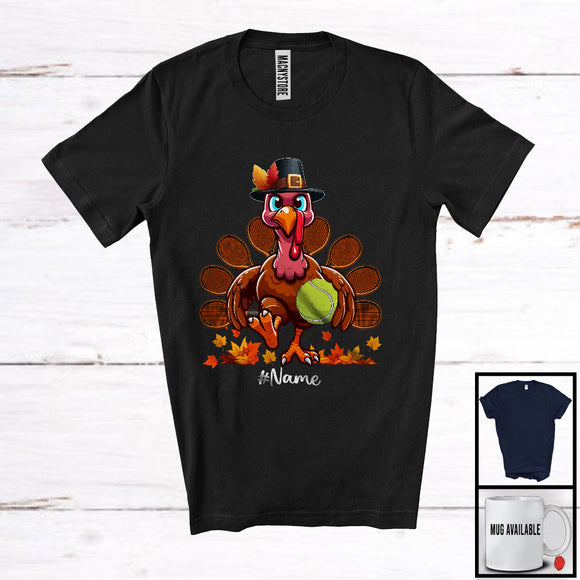 MacnyStore - Personalized Tennis Racket Balls Turkey; Joyful Thanksgiving Custom Name Sport Player Team T-Shirt