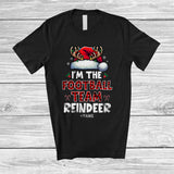 MacnyStore - Personalized The Football Team Reindeer; Joyful Christmas Plaid Santa; Custom Name Sport Player T-Shirt