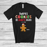 MacnyStore - Personalized There's Cookie In Aunt's Oven; Amusing Christmas Pregnancy; Custom Name Baker Baking T-Shirt