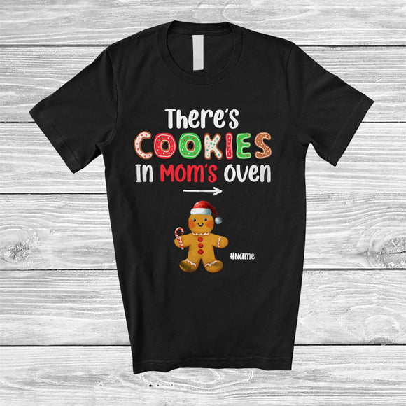 MacnyStore - Personalized There's Cookie In Mom's Oven; Amusing Christmas Pregnancy; Custom Name Baker Baking T-Shirt