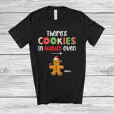 MacnyStore - Personalized There's Cookie In Nana's Oven; Amusing Christmas Pregnancy; Custom Name Baker Baking T-Shirt