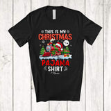 MacnyStore - Personalized This Is My Christmas Pajama Shirt; Amusing Custom Name Santa Train Driver T-Shirt