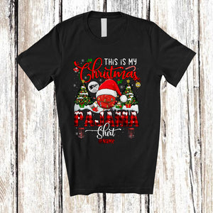 MacnyStore - Personalized This Is My Christmas Pajama Shirt; Fantastic Custom Name Santa Disc Golf Player T-Shirt