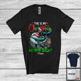 MacnyStore - Personalized This Is My Christmas Pajama Shirt; Merry X-mas Elf Whale; Custom Name Sea Animal T-Shirt