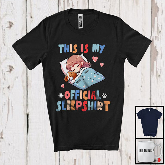 MacnyStore - Personalized This Is My Official SleepShirt, Lovely Custom Name Sleeping Beagle Owner Lover T-Shirt