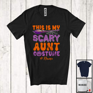 MacnyStore - Personalized This Is My Scary Aunt Costume; Creepy Halloween Custom Name Family Group T-Shirt