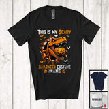 MacnyStore - Personalized This Is My Scary Halloween Costume; Amazing Custom Name T-Rex Eating Pumpkin T-Shirt