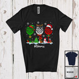 MacnyStore - Personalized Three Glasses Of Wine; Joyful Christmas Custom Name Drinking; Snowflake Drunker T-Shirt