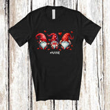 MacnyStore - Personalized Three Gnomes; Fantastic Valentine's Day Custom Name Gnomies Hearts; Couple T-Shirt