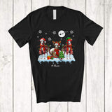 MacnyStore - Personalized Three Greyhound Dogs Snowing; Amazing Christmas Custom Name Animal Lover T-Shirt