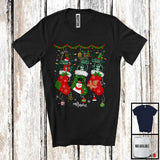 MacnyStore - Personalized Three Santa Elf Alligator In Christmas Socks; Lovely Wild Animal Lover; Snowing T-Shirt