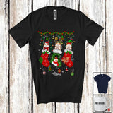 MacnyStore - Personalized Three Santa Elf Hamster In Christmas Socks; Lovely Wild Animal Lover; Snowing T-Shirt