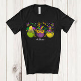 MacnyStore - Personalized Three Tennis With Mask Jester Hat; Joyful Mardi Gras Custom Name Tennis Player T-Shirt