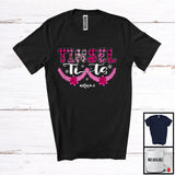 MacnyStore - Personalized Tinsel Tits; Awesome Christmas Boobs Women Pink Leopard Plaid; Custom Name Family T-Shirt