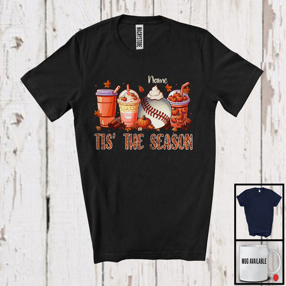 MacnyStore - Personalized Tis' The Season; Wonderful Thanksgiving Custom Name Baseball Player; Pumpkin Spice T-Shirt