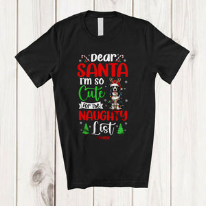 MacnyStore - Personalized Too Cute For Santa's Naughty List; Amusing Christmas Custom Name Border Collie T-Shirt