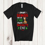 MacnyStore - Personalized Too Cute For Santa's Naughty List; Amusing Christmas Custom Name Giraffe T-Shirt