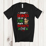 MacnyStore - Personalized Too Cute For Santa's Naughty List; Amusing Christmas Custom Name Golden Retriever T-Shirt