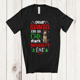 MacnyStore - Personalized Too Cute For Santa's Naughty List; Amusing Christmas Custom Name Labrador Retriever T-Shirt