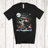 MacnyStore - Personalized Tractor On Christmas Tree; Amusing X-mas Lights Custom Name Farmer Farming Lover T-Shirt