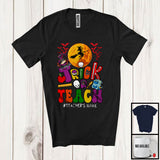 MacnyStore - Personalized Trick Or Teach; Amazing Halloween Witch School Things; Custom Name Teacher Group T-Shirt