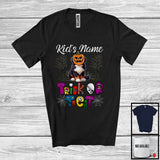 MacnyStore - Personalized Trick Or Treat, Humorous Halloween Bernedoodle Custom Name, Pumpkin Face T-Shirt