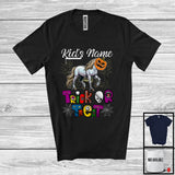 MacnyStore - Personalized Trick Or Treat, Humorous Halloween Horse Custom Name, Pumpkin Face Farmer T-Shirt