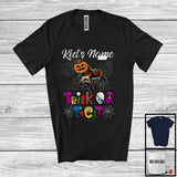 MacnyStore - Personalized Trick Or Treat, Humorous Halloween Mule Custom Name, Pumpkin Face Farmer T-Shirt